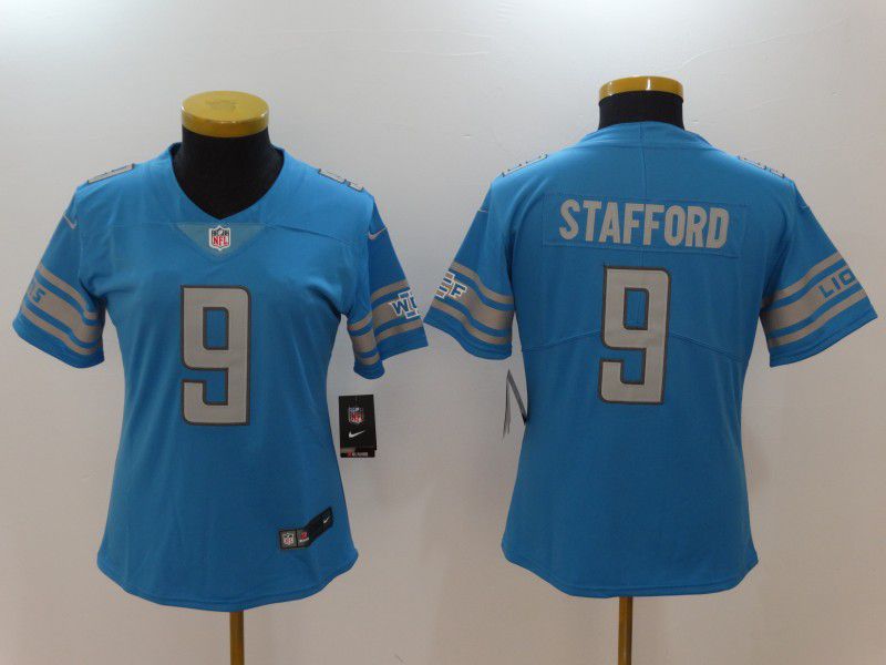 Women Detroit Lions #9 Stafford Blue Nike Vapor Untouchable Limited NFL Jerseys->women nfl jersey->Women Jersey